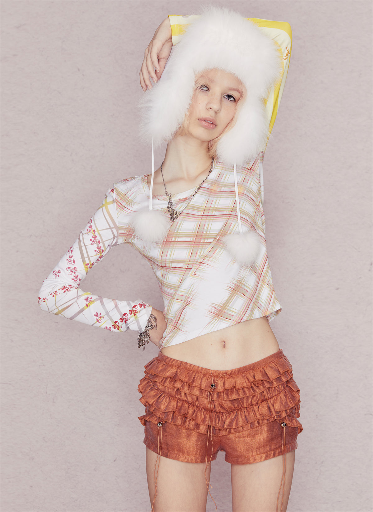 Torn Plaid long sleeve top